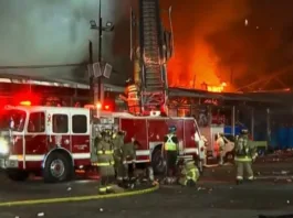 Incendio en La Vega Central de Santiago afecta 70 locales; sin heridos reportados.