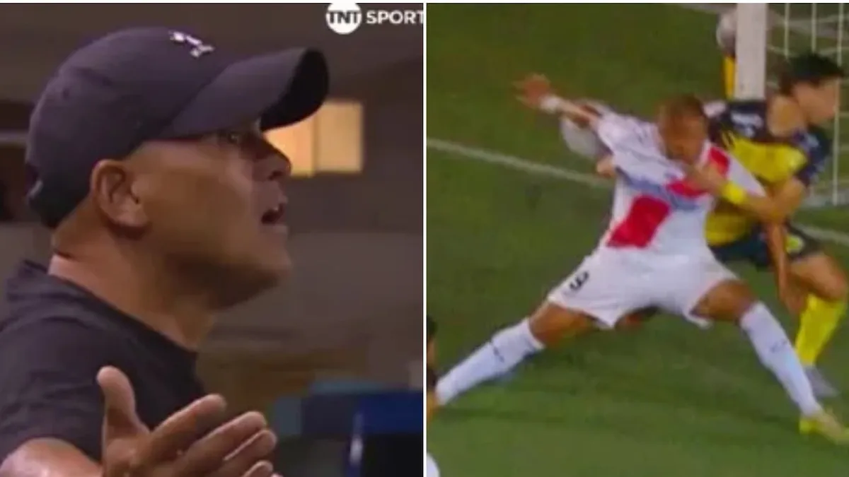 Leandro Benegas anota un polémico gol con la mano en el partido San Luis vs Curicó.