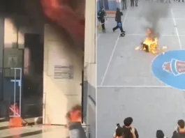 Incendio en Liceo Lastarria: alumnos lanzan bombas molotov
