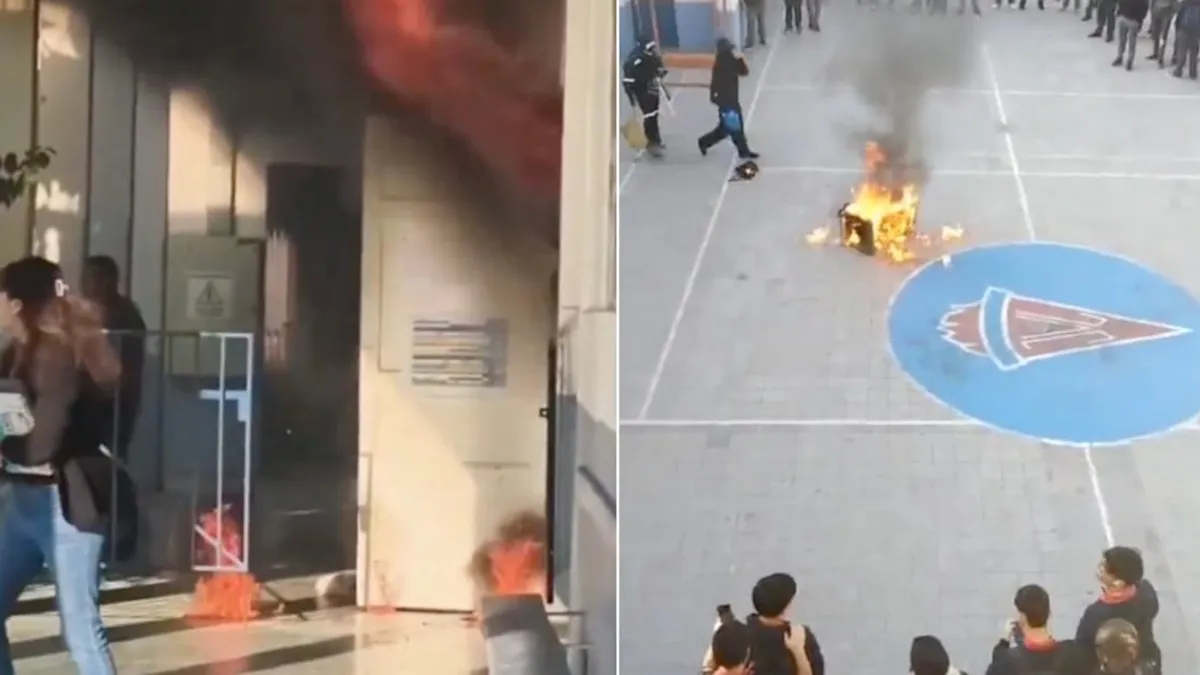 Incendio en Liceo Lastarria: alumnos lanzan bombas molotov