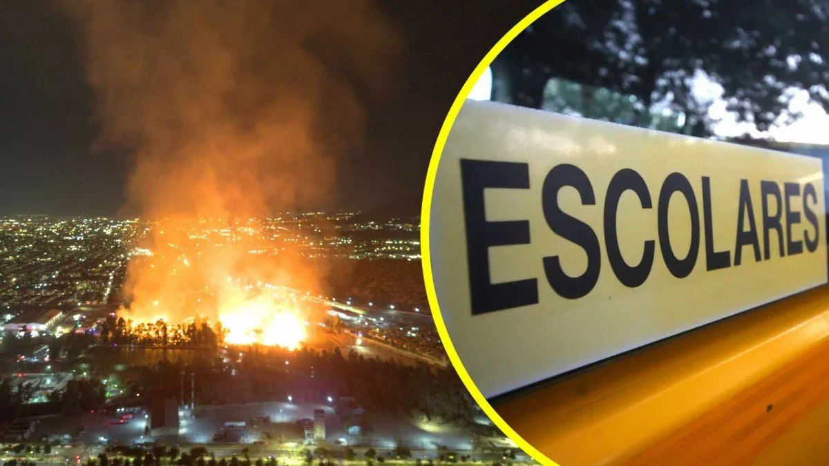 Clases suspendidas en 4 escuelas de Puente Alto por incendio en la Papelera.