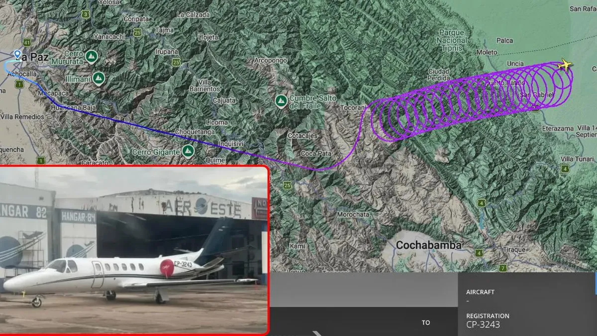 Accidente de avioneta en Cochabamba: piloto y copiloto fallecen en el siniestro.