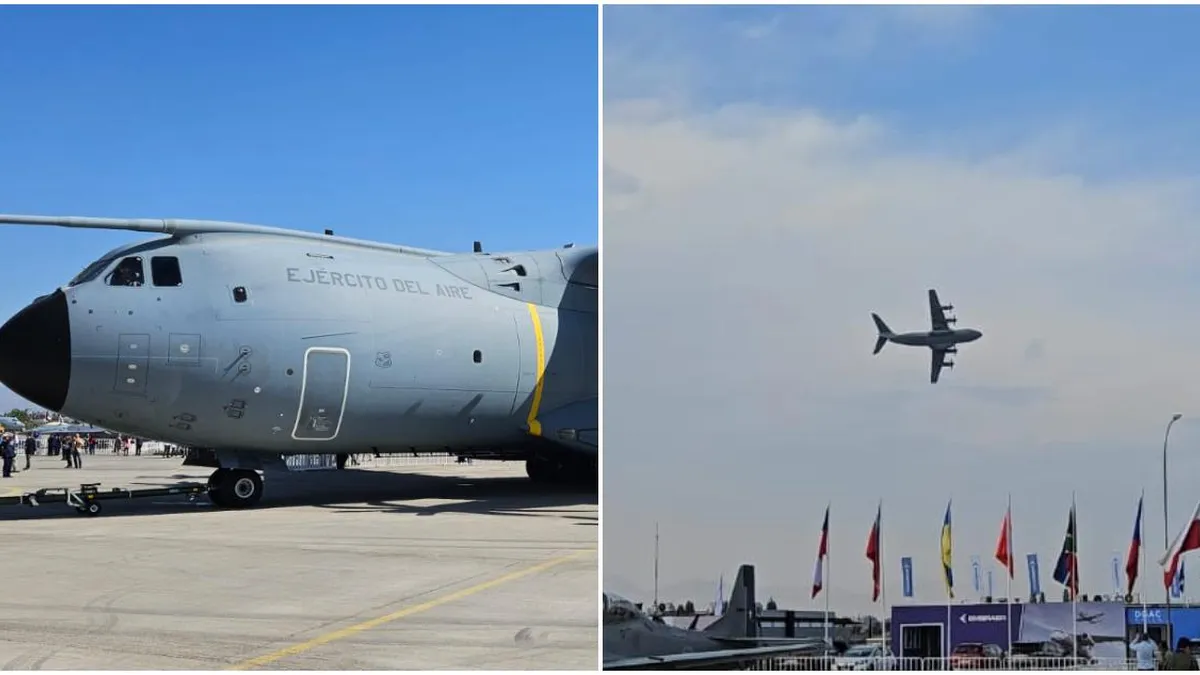 El Airbus A400M del Ejército del Aire brilla en FIDAE 2026 con sus capacidades únicas.