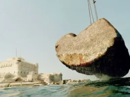 Recuperación de 22 bloques del Faro de Alejandría en el Mediterráneo