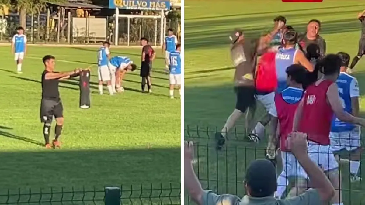 Pelea entre jugadores y hinchas suspende partido amateur en Maule.