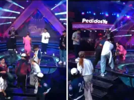 El Menor se ríe tras su caída en la piscina durante 'Fiebre de Baile'.